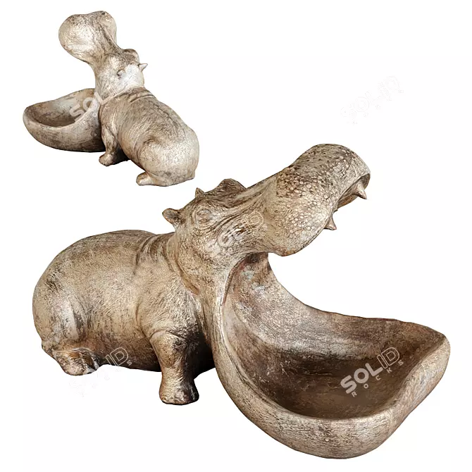 Title: Deco Hungry Hippo Figurine 3D model image 1