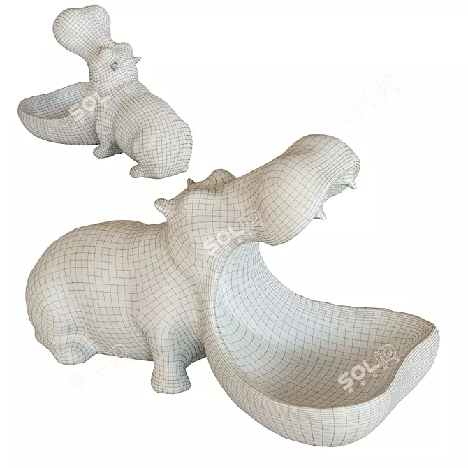 Title: Deco Hungry Hippo Figurine 3D model image 2