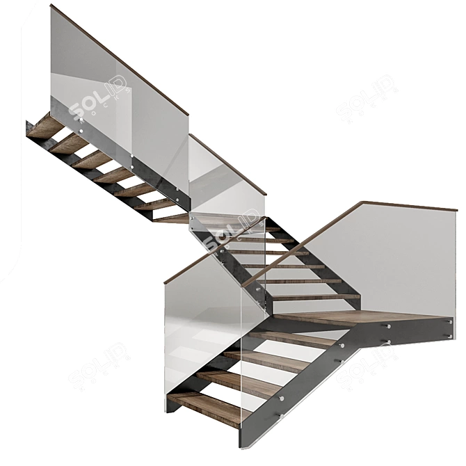 Contemporary Staircase Design Model 3D model image 3