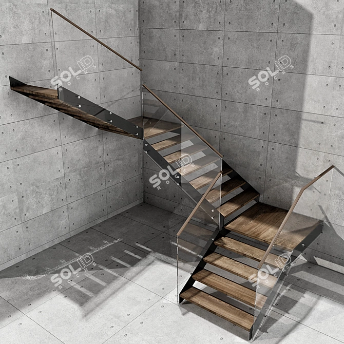 Contemporary Staircase Design Model 3D model image 4