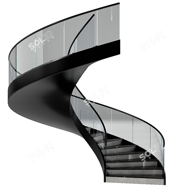 Sleek Staircase 3D Model 3D model image 1