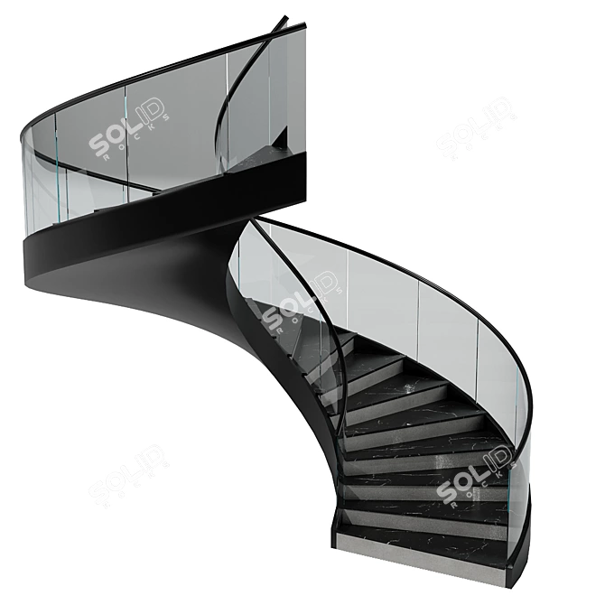 Sleek Staircase 3D Model 3D model image 3