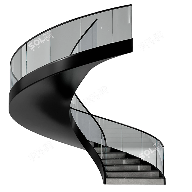 Sleek Staircase 3D Model 3D model image 4