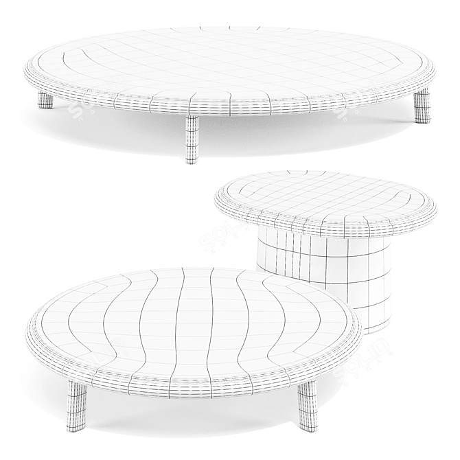 Kettal Giro Braided Tables 3D model image 5