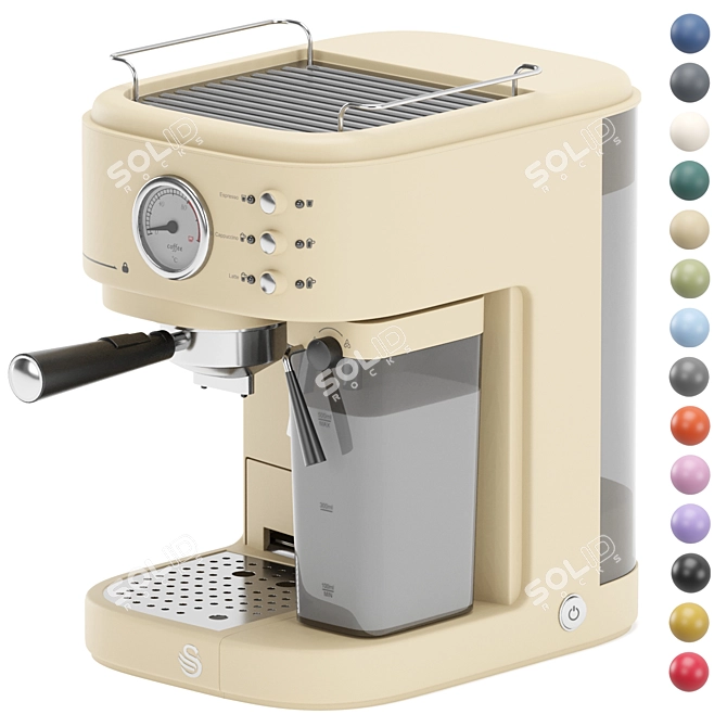 Modern Semi-Auto Coffee Machine 3D model image 1