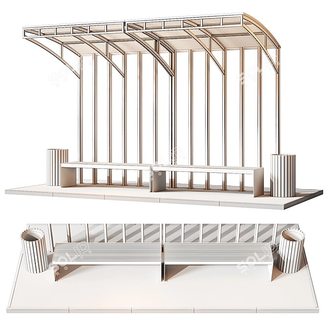 Outdoor Seating Set Collection 3D model image 3