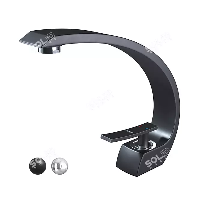Ledeme Black Chrome Mixer 3D model image 1