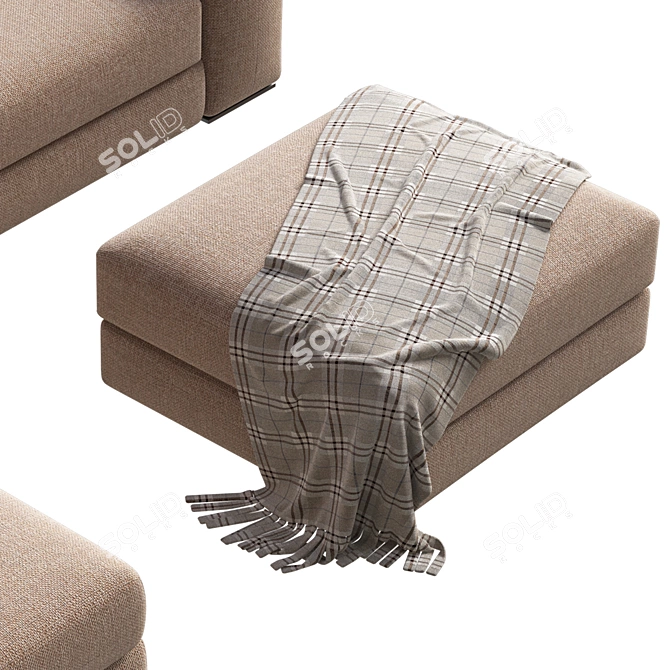 Elegant Leather Sofa with Charm 3D model image 2