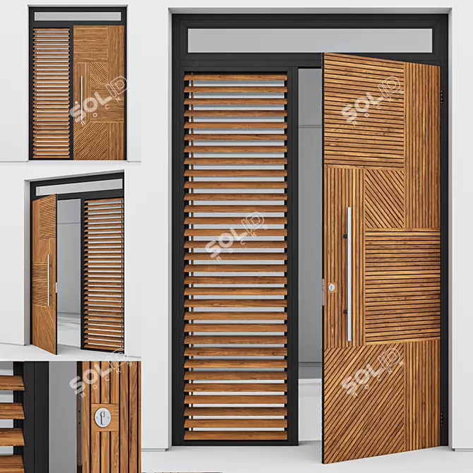 Modern Aluminium Door Model 186 3D model image 1