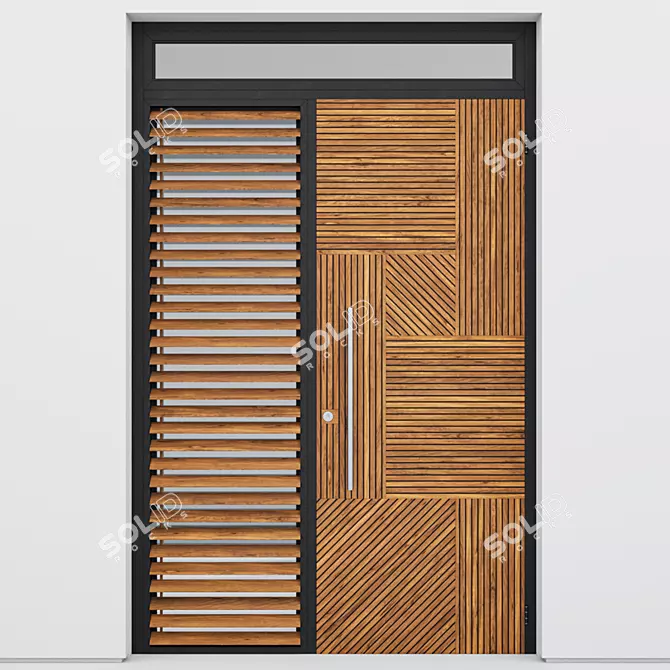 Modern Aluminium Door Model 186 3D model image 2