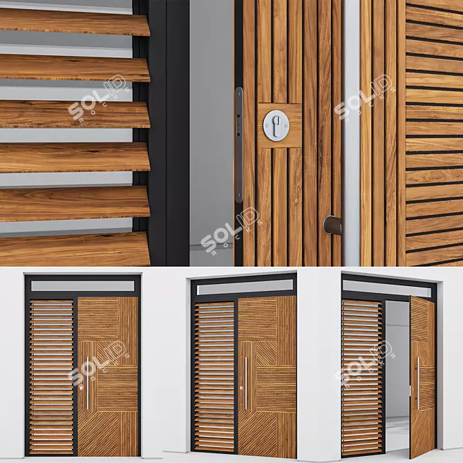 Modern Aluminium Door Model 186 3D model image 3