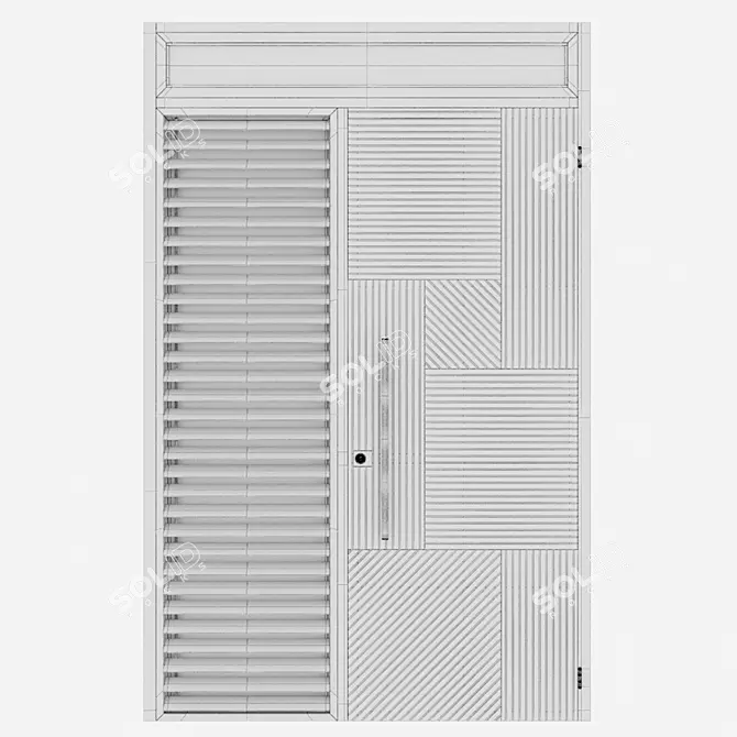 Modern Aluminium Door Model 186 3D model image 4