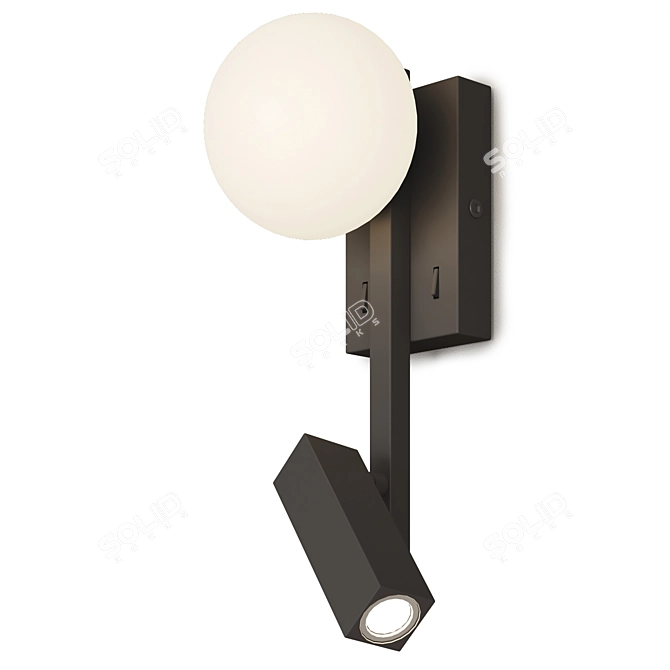 Modern Black White LED Wall Sconce 3D model image 1