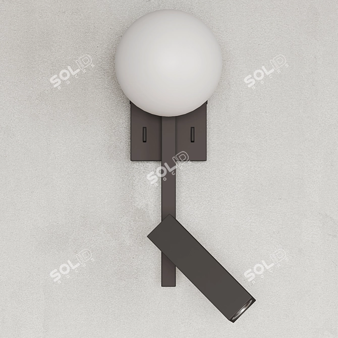 Modern Black White LED Wall Sconce 3D model image 7