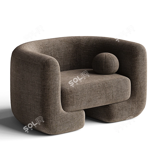 Moma Fabric Armchair: Modern Elegance 3D model image 2