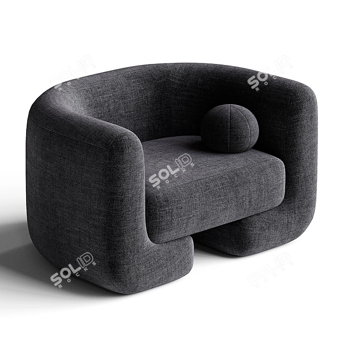 Moma Fabric Armchair: Modern Elegance 3D model image 3