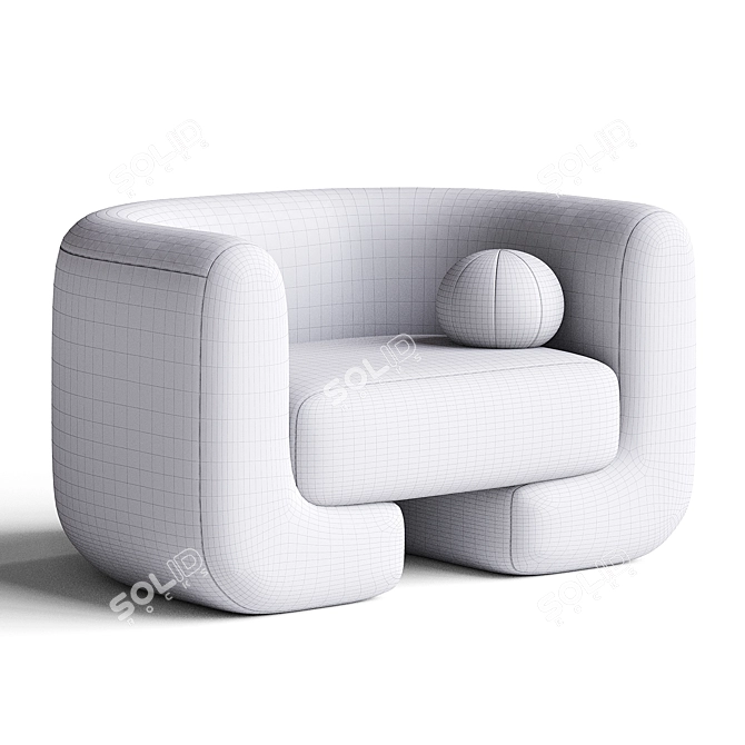 Moma Fabric Armchair: Modern Elegance 3D model image 4