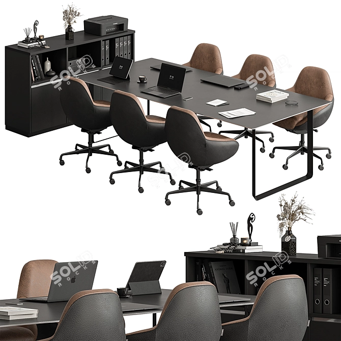 Office Meeting Table Furniture 3D model image 1