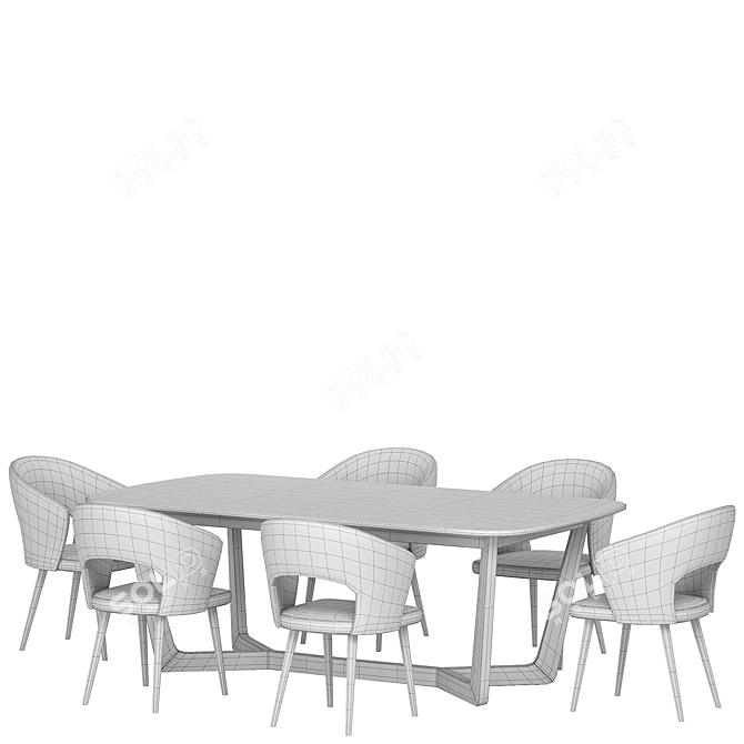 Elegant Modern Dining Set 3D model image 4