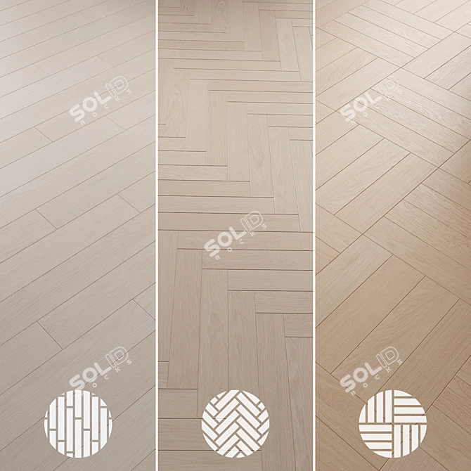 Oak Parquet Flooring Collection 3D model image 3