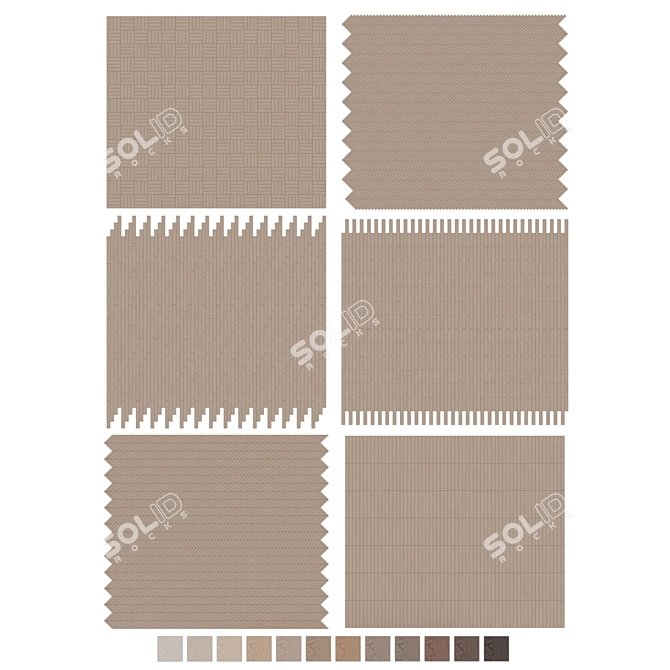 Oak Parquet Flooring Collection 3D model image 7