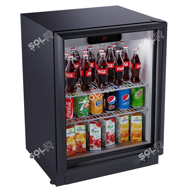 Mini Bar Glass Display Showcase 3D model image 1