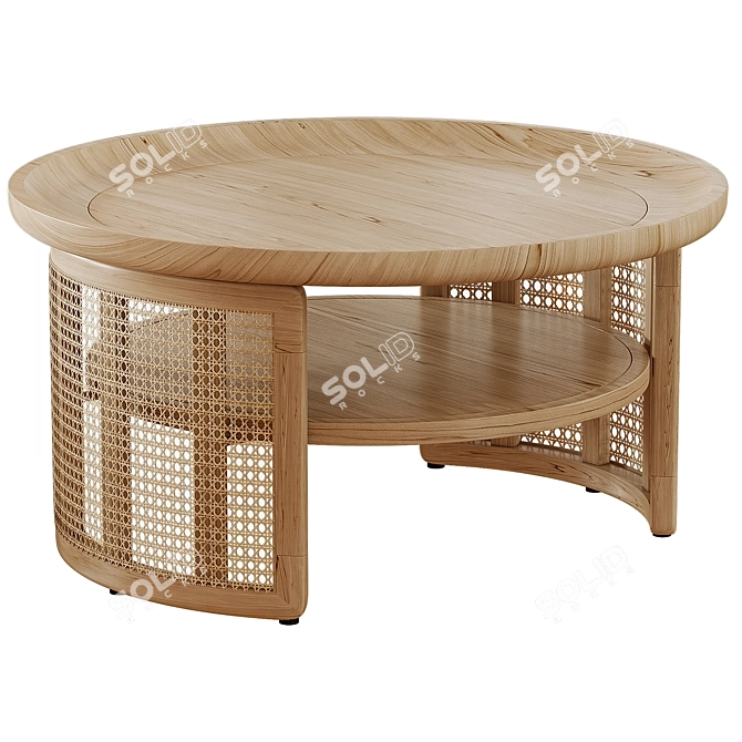 Scandinavian Style Round Coffee Table 3D model image 1