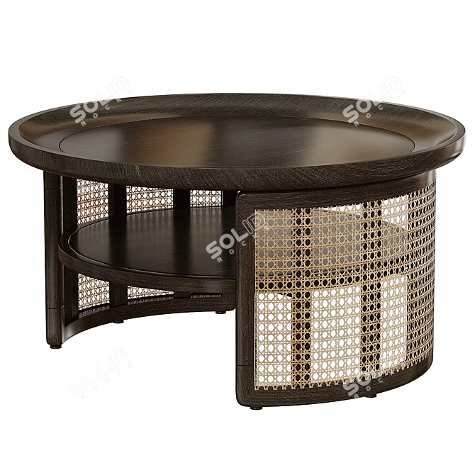 Scandinavian Style Round Coffee Table 3D model image 4