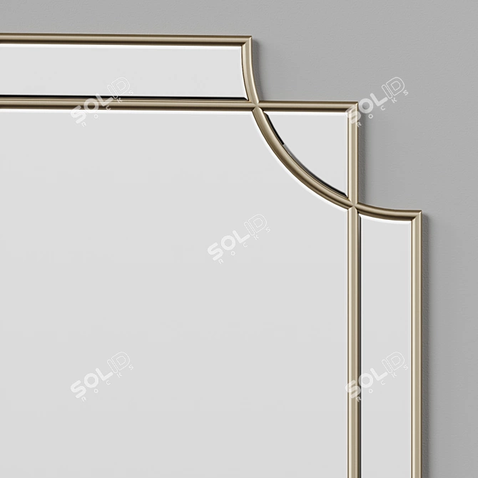 Elegant Hollywood Regency Inspired Mirror 3D model image 2