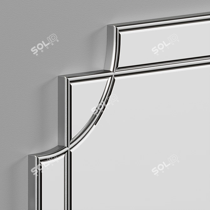 Elegant Hollywood Regency Inspired Mirror 3D model image 3