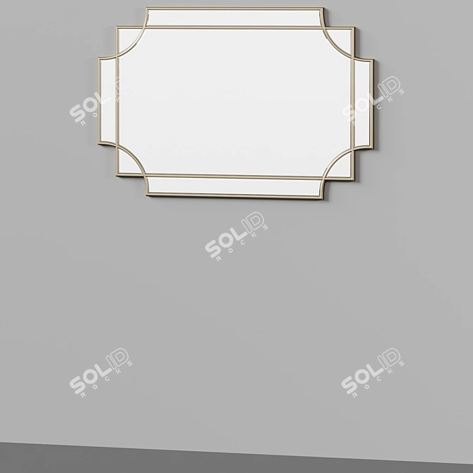 Elegant Hollywood Regency Inspired Mirror 3D model image 4