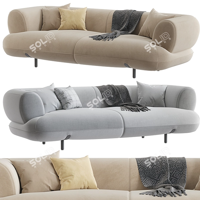 Contemporary Manetti Ekru Sofa - 3D Model 3D model image 1