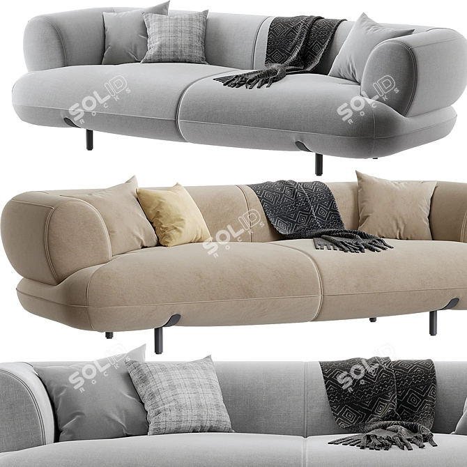 Contemporary Manetti Ekru Sofa - 3D Model 3D model image 2