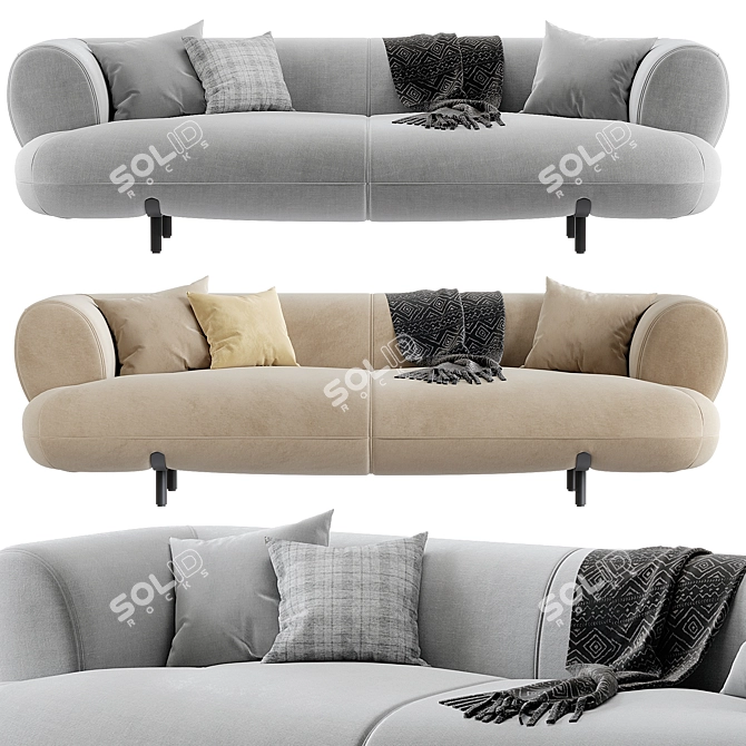 Contemporary Manetti Ekru Sofa - 3D Model 3D model image 3