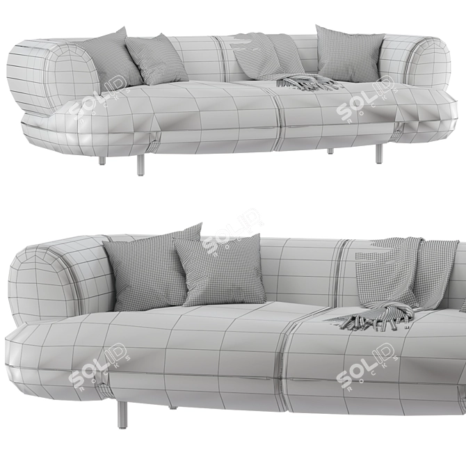 Contemporary Manetti Ekru Sofa - 3D Model 3D model image 4