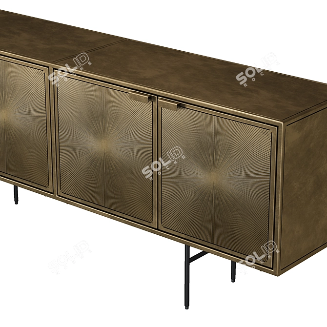 Luxury Aged Brass Sideboard 3D model image 2