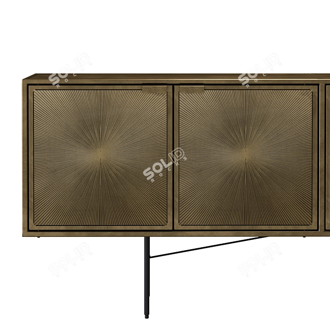 Luxury Aged Brass Sideboard 3D model image 4