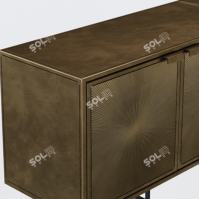 Luxury Aged Brass Sideboard 3D model image 6