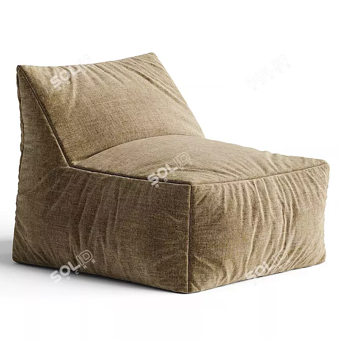 Ergonomic Bean Bag Lounger Chair 3D model image 2