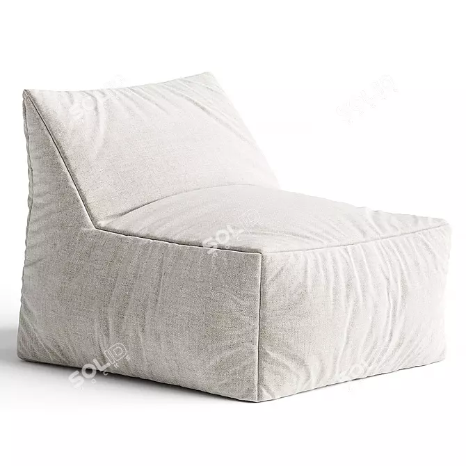 Ergonomic Bean Bag Lounger Chair 3D model image 3