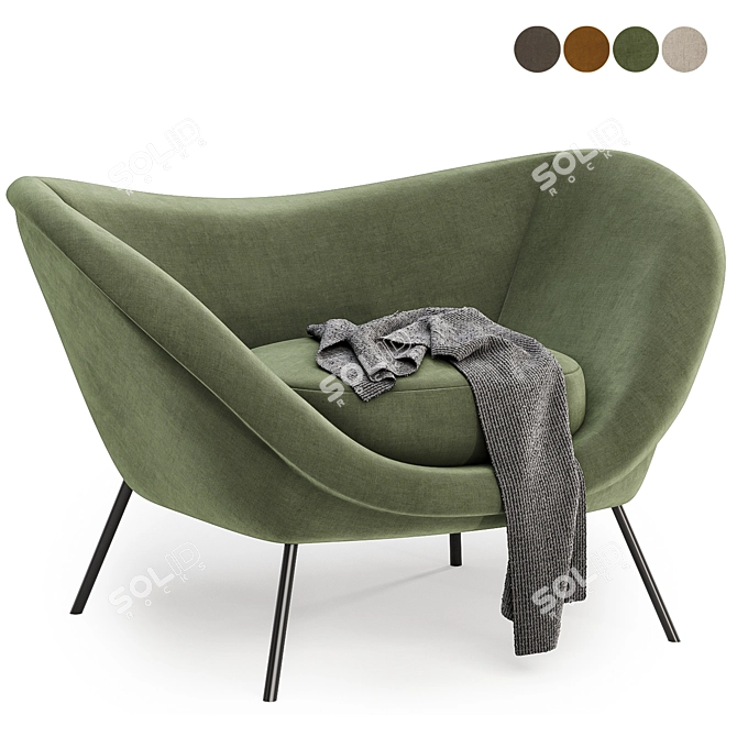 Modern and Stylish Armchair - 4 Colors 3D model image 1