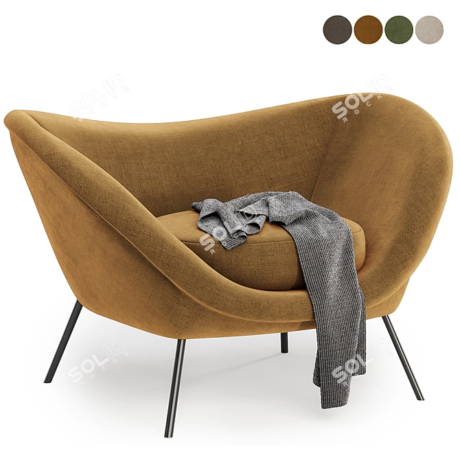 Modern and Stylish Armchair - 4 Colors 3D model image 2