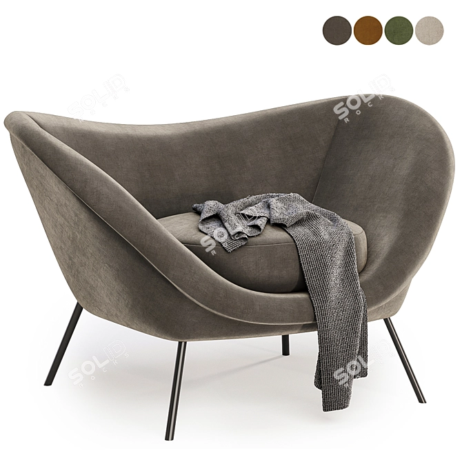 Modern and Stylish Armchair - 4 Colors 3D model image 3