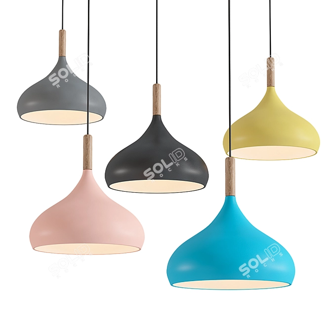 Modern Macaroon Hanging Lamp 3D model image 1