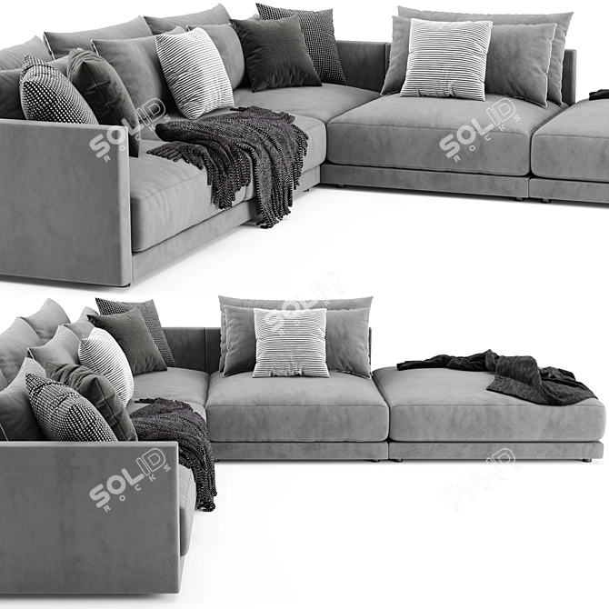 Modern Poliform Bristol Sofa Set 3D model image 2