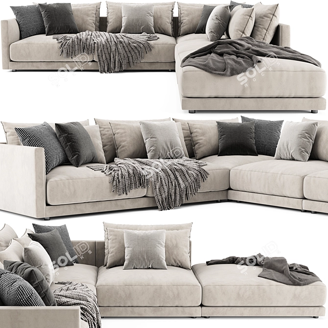 Modern Poliform Bristol Sofa Set 3D model image 3