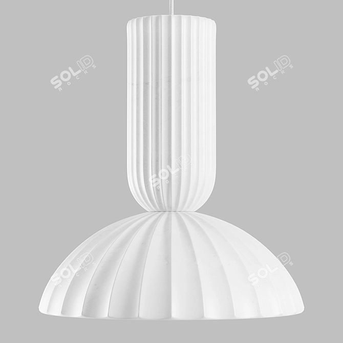  Jeanne Fluted Porcelain Pendant Light 3D model image 2