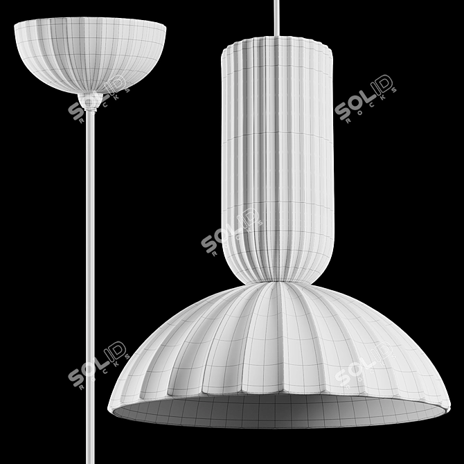  Jeanne Fluted Porcelain Pendant Light 3D model image 3