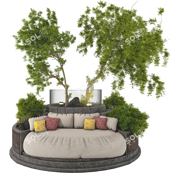 Garden Lobby Trees Collection Set 3D model image 1