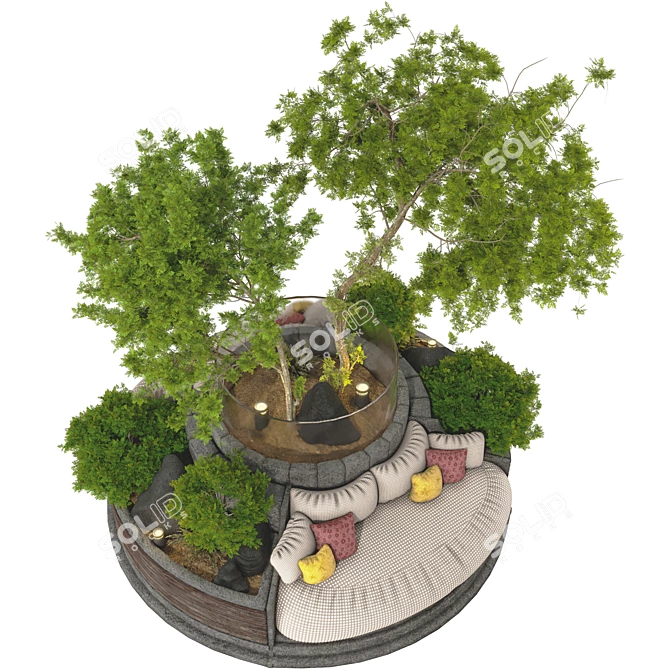 Garden Lobby Trees Collection Set 3D model image 2